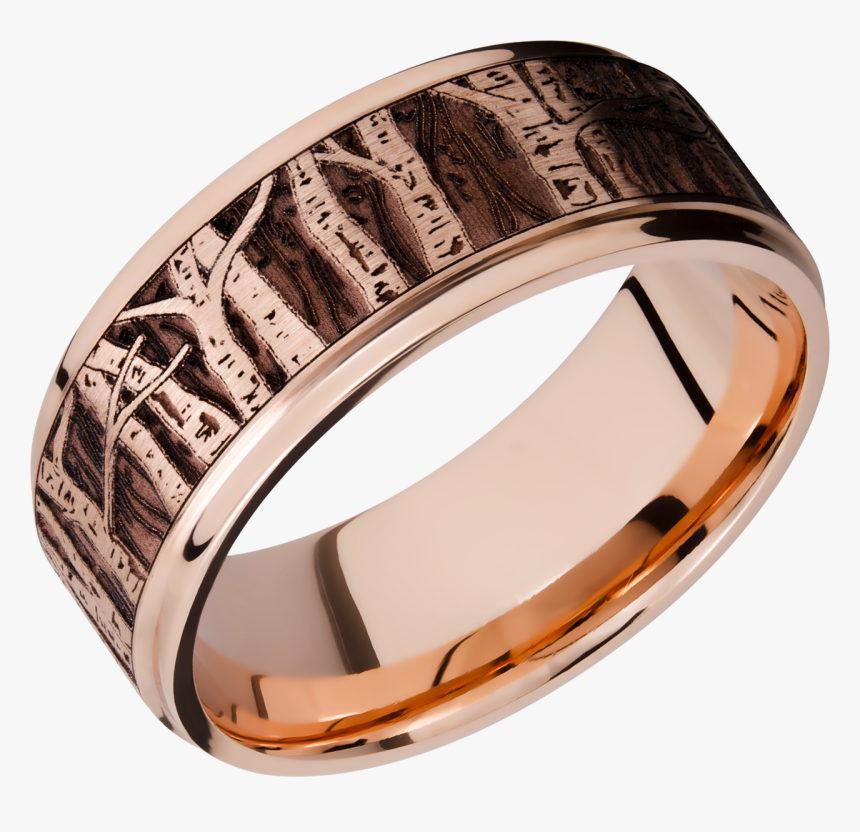 Rose Gold Aspen Tree Ring - Titanium Ring, HD Png Download