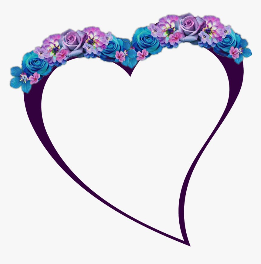 #corazon #adorno #azul #morado #bydeniabejar @deniabejar - Transparent Background Flower Crown Clipart, HD Png Download