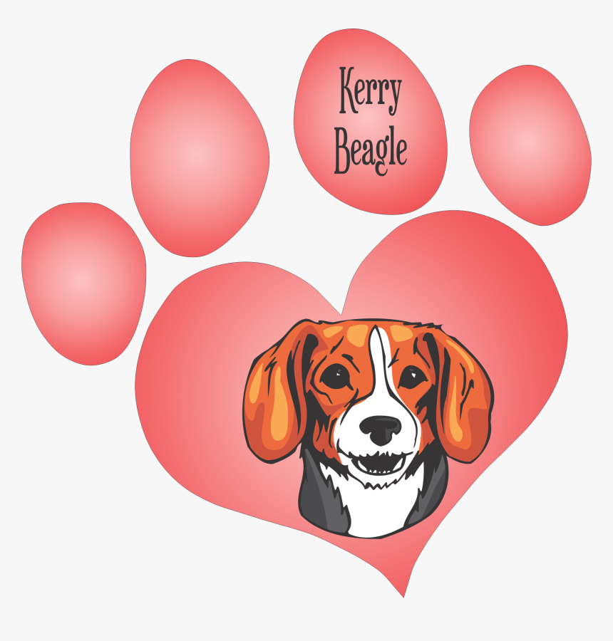 Kerry Beagle Decal - Valentines Day Dog Clipart, HD Png Download