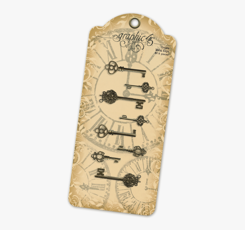 Antique Brass Ornate Metal Keys - Graphic 45 Staples Ornate Metal Keys, HD Png Download