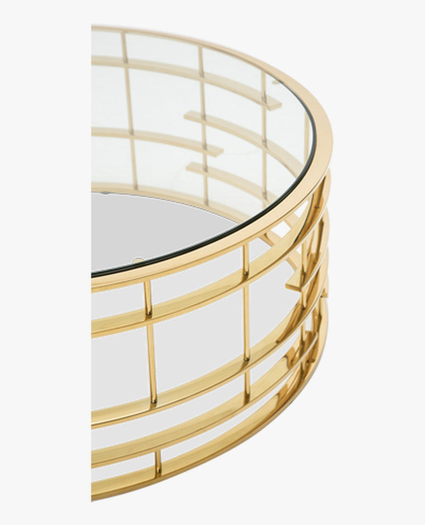 European Modern Gold Frame Round Clear Glass Top Cocktail - Bangle, HD Png Download