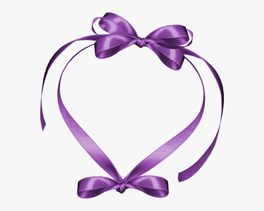 Purple Heart Hearts Heart Love Bow Ribbon - Coeur Png, Transparent Png