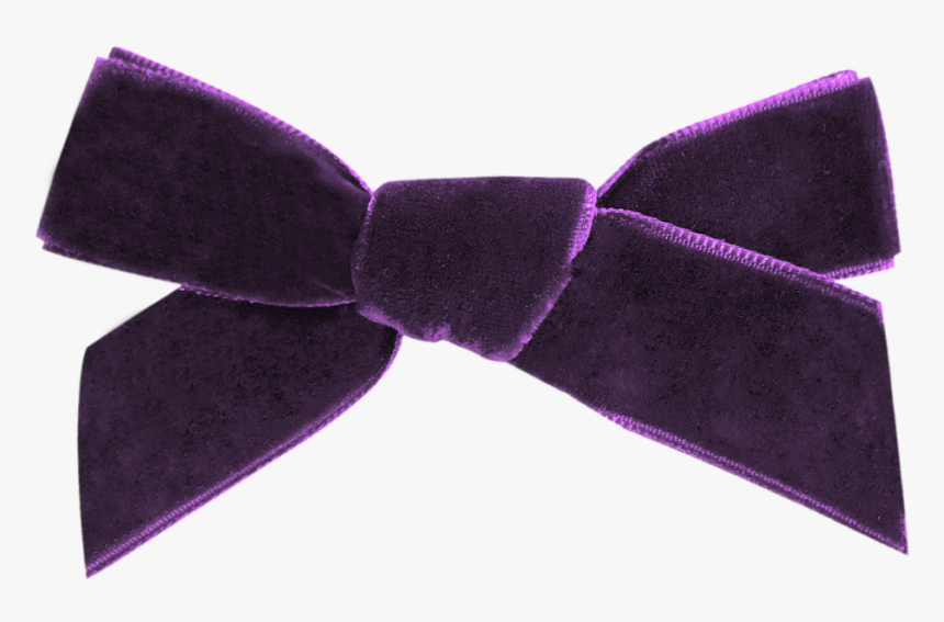 Image Of Royal Purple French Velvet Petit Bow Clip - Satin, HD Png Download
