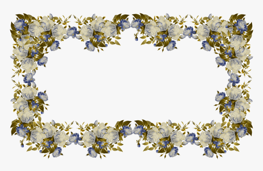 Free Faux Vintage Roses Frame And Borders Png Rosenrahmen - Flower Border Transparent Background, Png Download