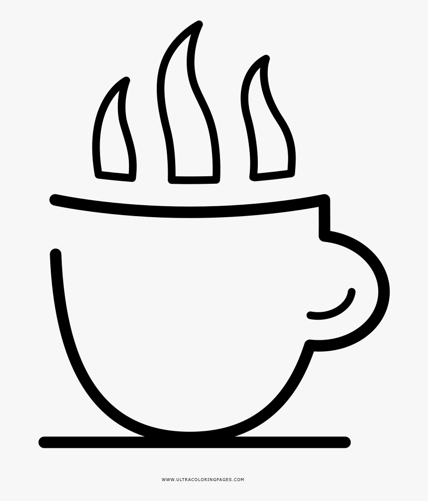 Taza De Cafe Página Para Colorear, HD Png Download