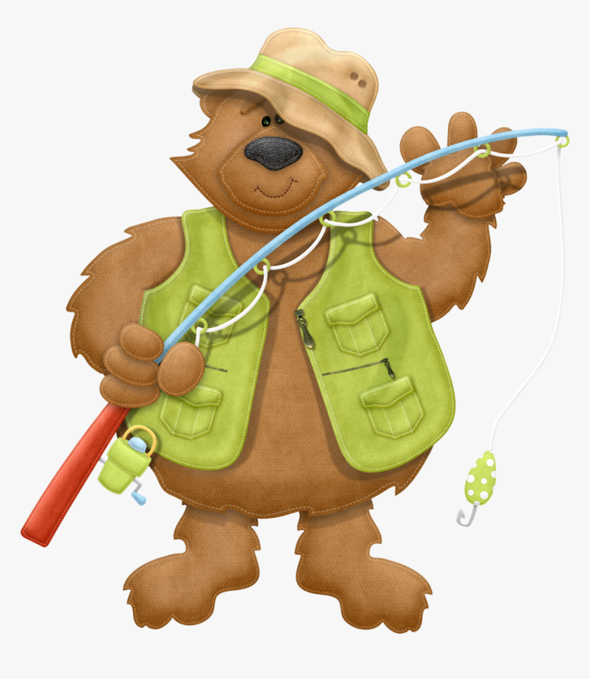 Bear - Fishing With A Bear Cartoon, HD Png Download