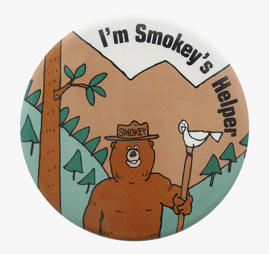 Smokey S Helper Cause Button Museum - Cartoon, HD Png Download