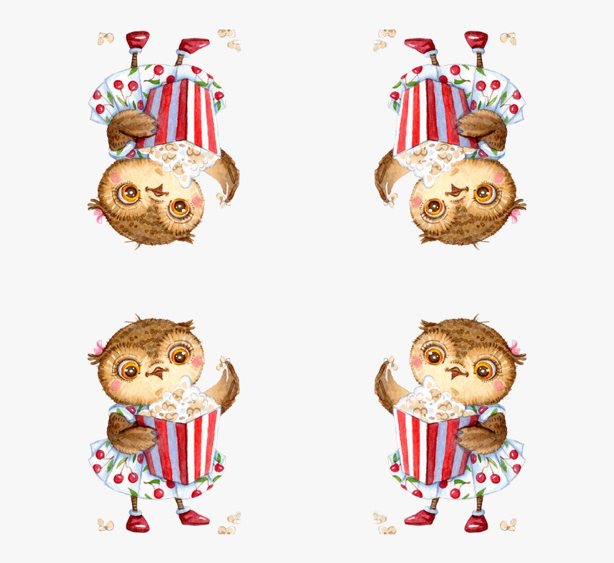 Cartoons Cute Owls By Inga Paltser, HD Png Download