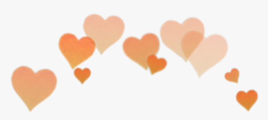 #orange #heart #filter #snapchat #snapchat #crown - Orange Heart Crown Png, Transparent Png