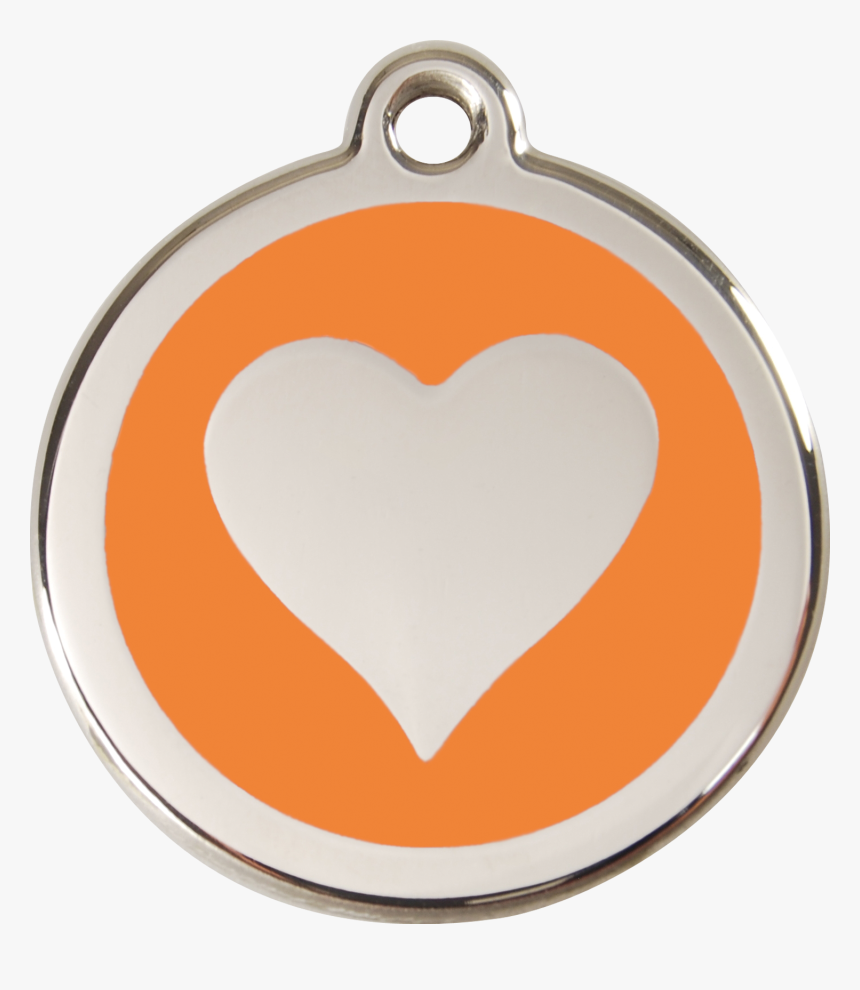 Orange Heart 20mm Pet Tag By Red Dingo - Red Dingo, HD Png Download