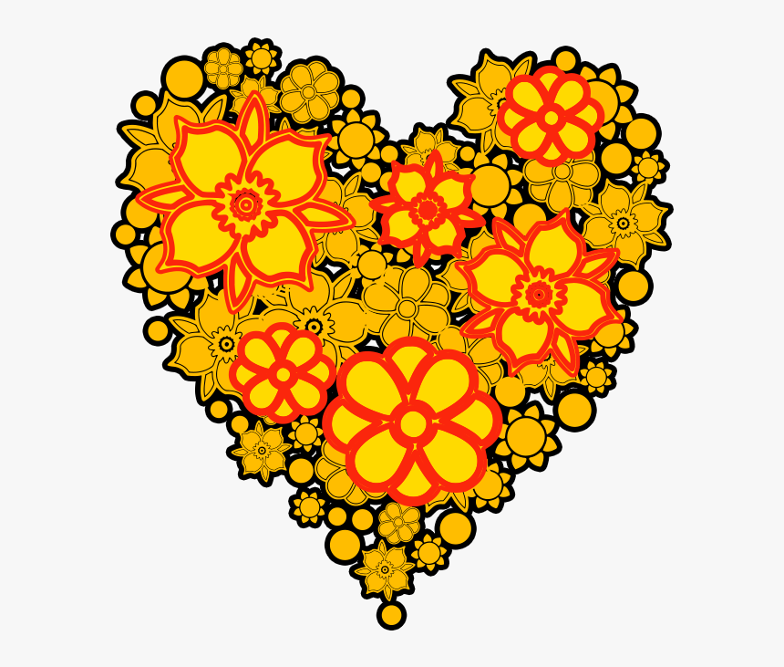 Flower Heart Png Transparent - Heart, Png Download