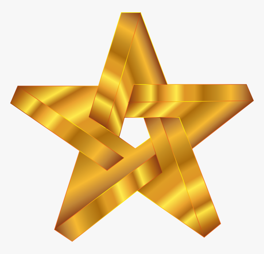 Triangle,angle,symmetry - Gold Star, HD Png Download