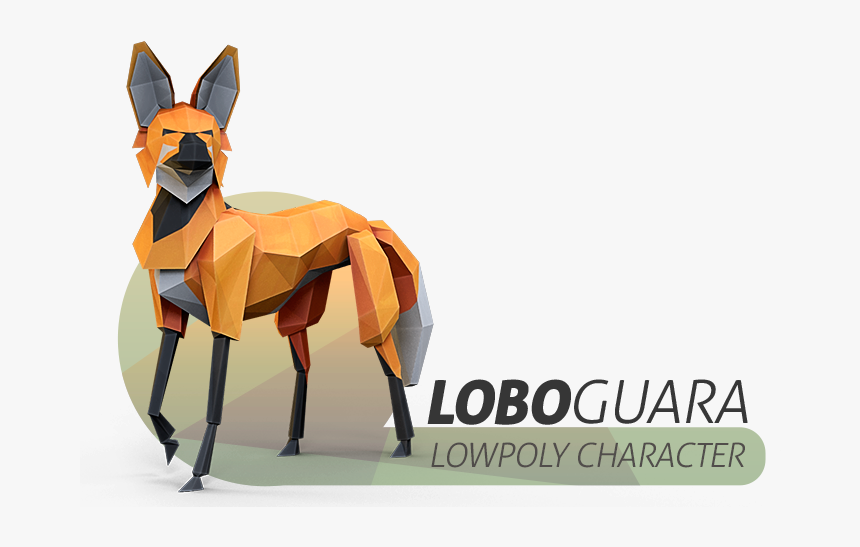 Lobo Guara Low Poly, HD Png Download