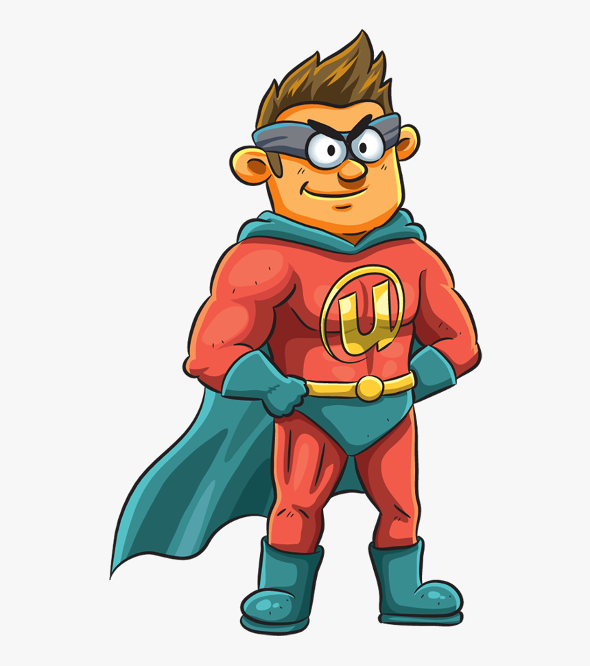 Amazing Superhero With Cape Standing With Hands On - Superhero With Cape, HD Png Download