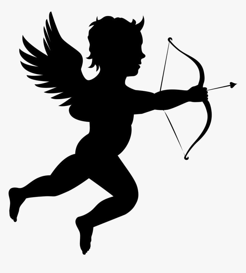Cupid Silhouette Png, Transparent Png