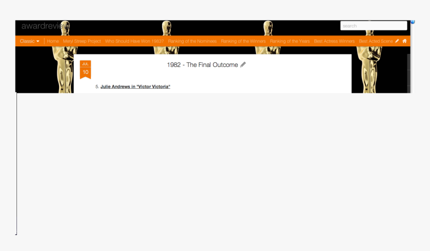 Transparent Meryl Streep Png - Oscar Statue, Png Download