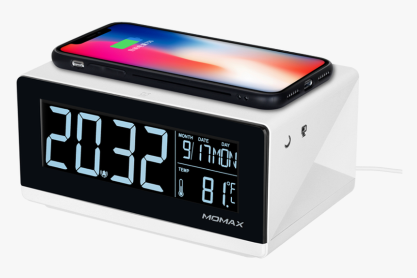 Clock Digital Clock With Wireless Charger - Momax Q Clock Digital Clock With Wireless Charger, HD Png Download