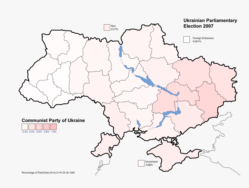 Ukrainian Parliamentary Election 2007 A - Карта Голодомору, HD Png Download