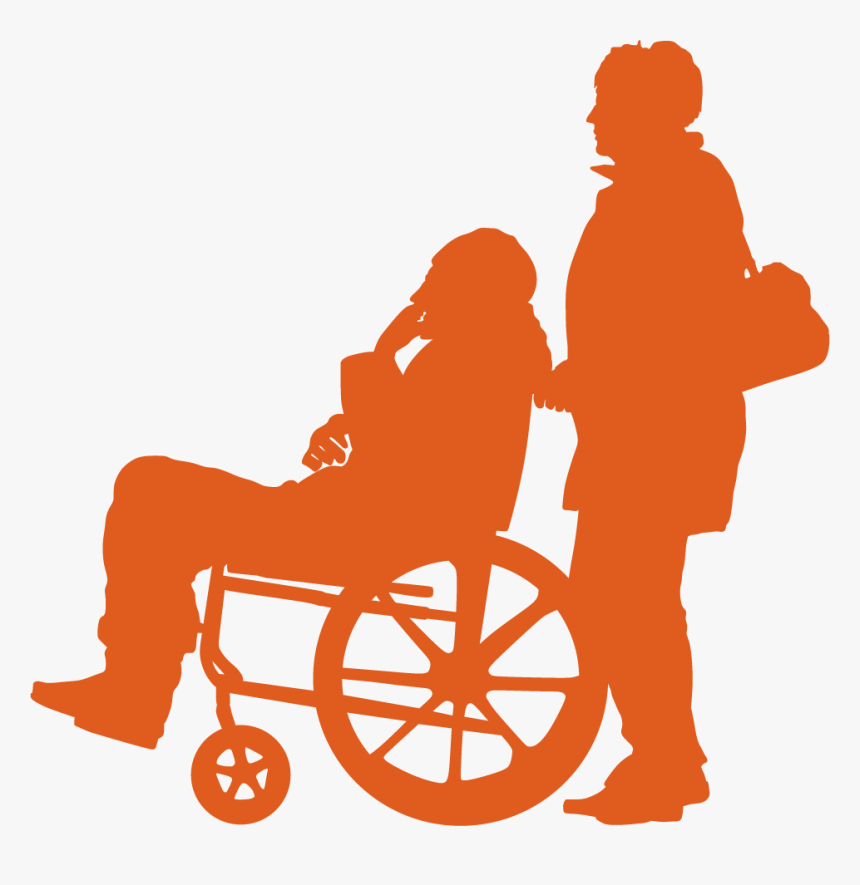 Silhouette People Wheelchair Png, Transparent Png