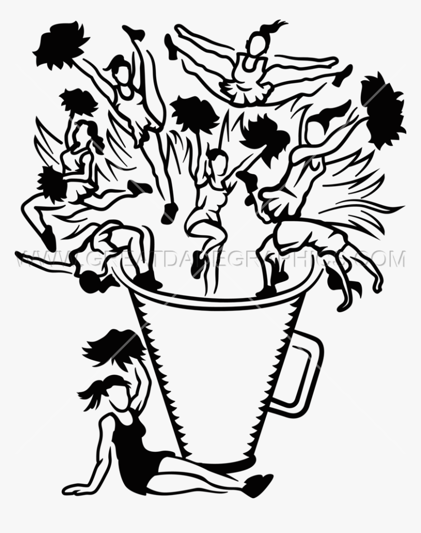 Cheerleading Art - Cheerleading Artwork, HD Png Download