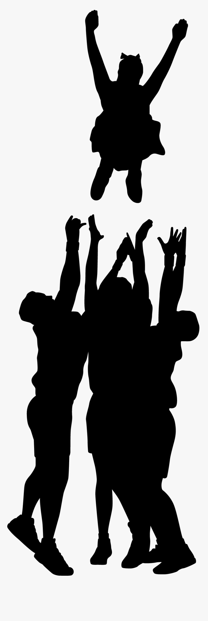 Clip Art Cheerleading Silhouette Images - Cheer Silhouette Png, Transparent Png