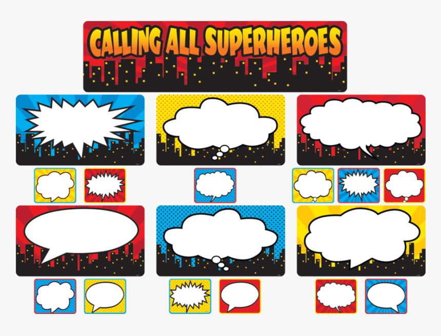 Tcr5825 Calling All Superheroes Mini Bulletin Board - Classroom Bulletin Board Superhero Theme, HD Png Download