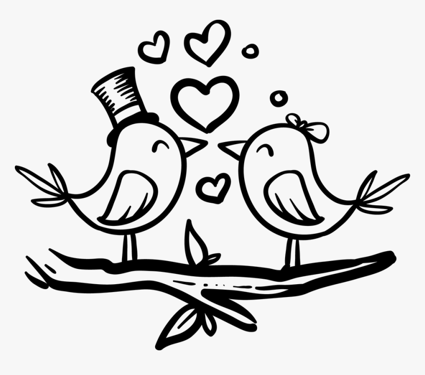 Love Birds Clipart Bride Groom - Love Birds Bride And Groom, HD Png Download