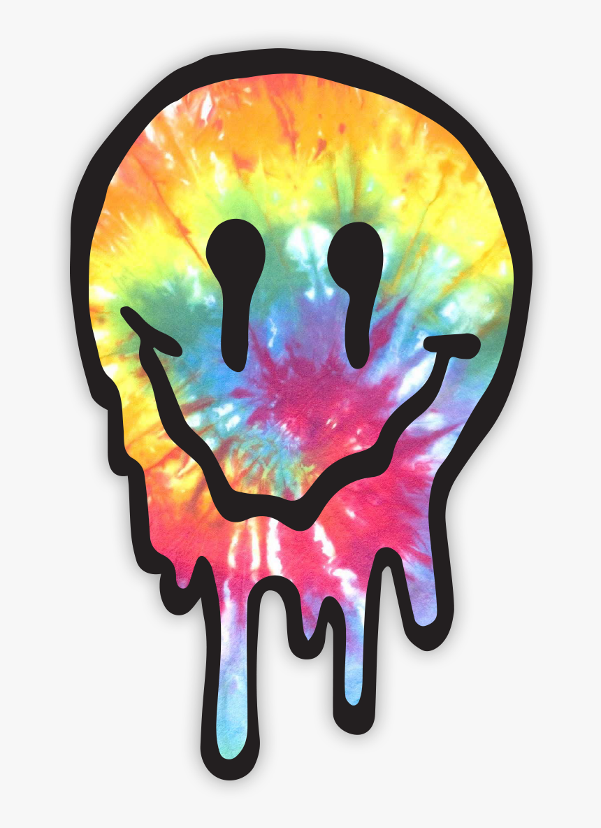 Drippy Face Tie Dye Sticker Clipart , Png Download - Tie Dye Stickers, Transparent Png