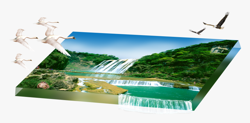 Pixels Display, Waterfall From The Mountain, Photo - Gull, HD Png Download