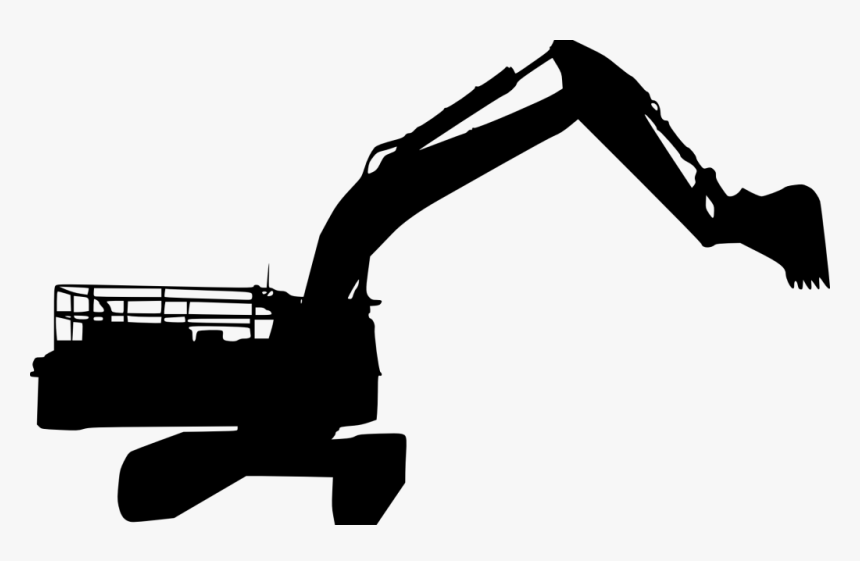 Silhouette Excavator Vector Png, Transparent Png