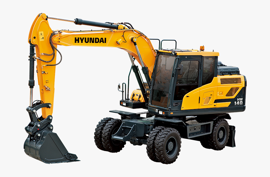 Backhoe Vector Digger Jcb - Hyundai Hw140, HD Png Download