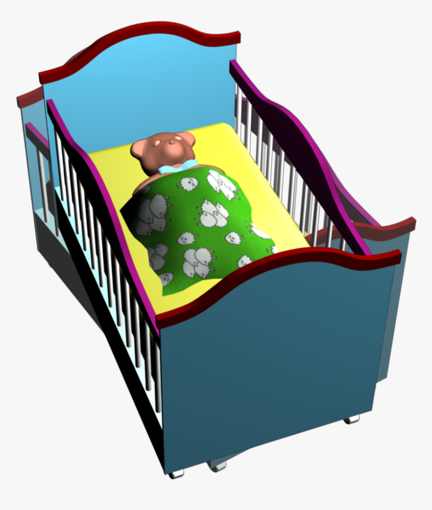 Kids Themed Video Clipart With Baby Crib And Teddy - Play, HD Png Download