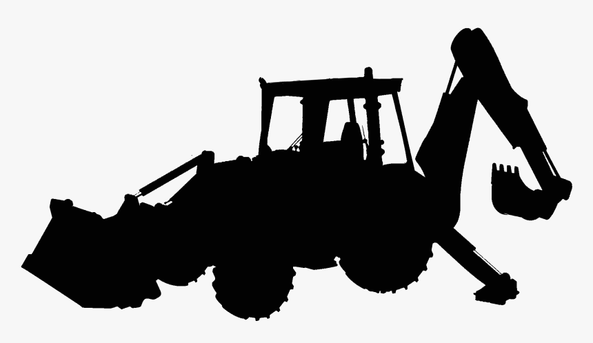 Backhoe Clip Art Stock Illustration Vector Graphics - Silueta Retroexcavadora, HD Png Download