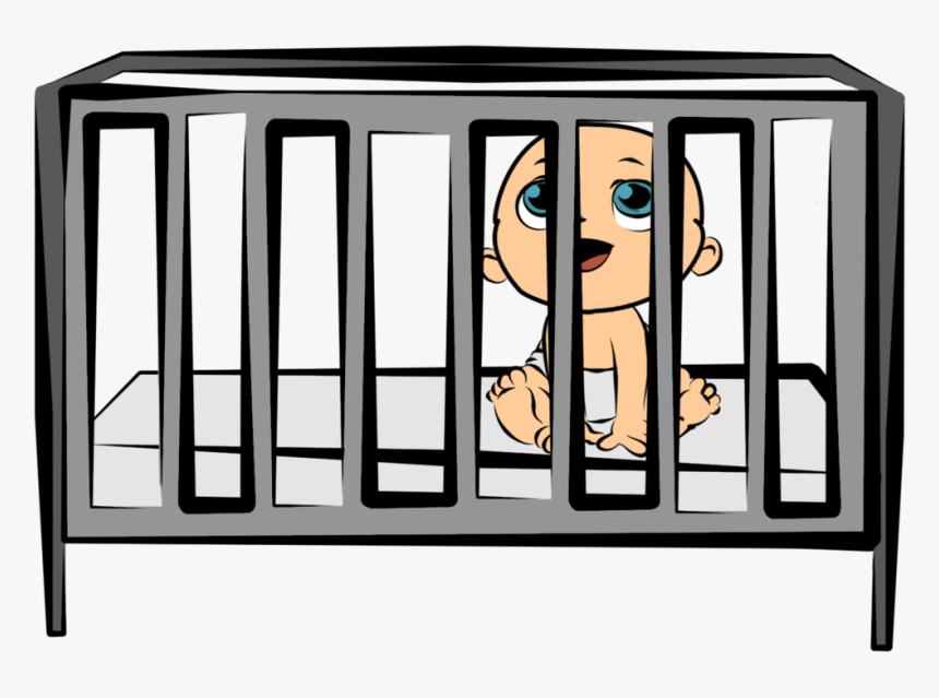 Crib Clip Art - Baby In The Crib Clipart, HD Png Download