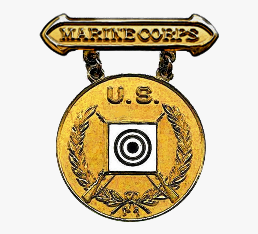 Former Usmc Gold Rifle Marksmanship Competition Badge - Marksman, HD Png Download