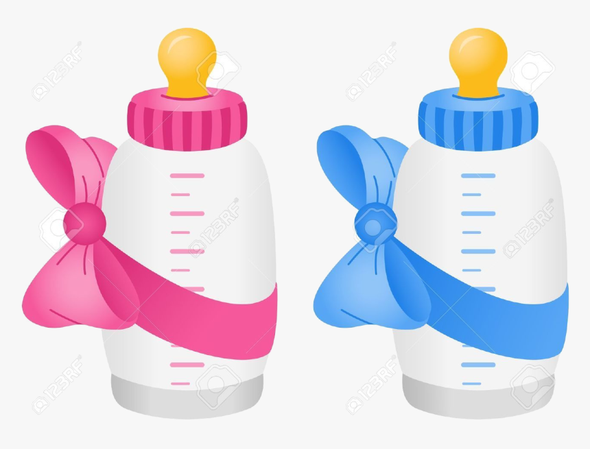 Baby Bottle Girl Clipart Clip Art Bottles Transparent - Baby Bottle Clipart Free, HD Png Download