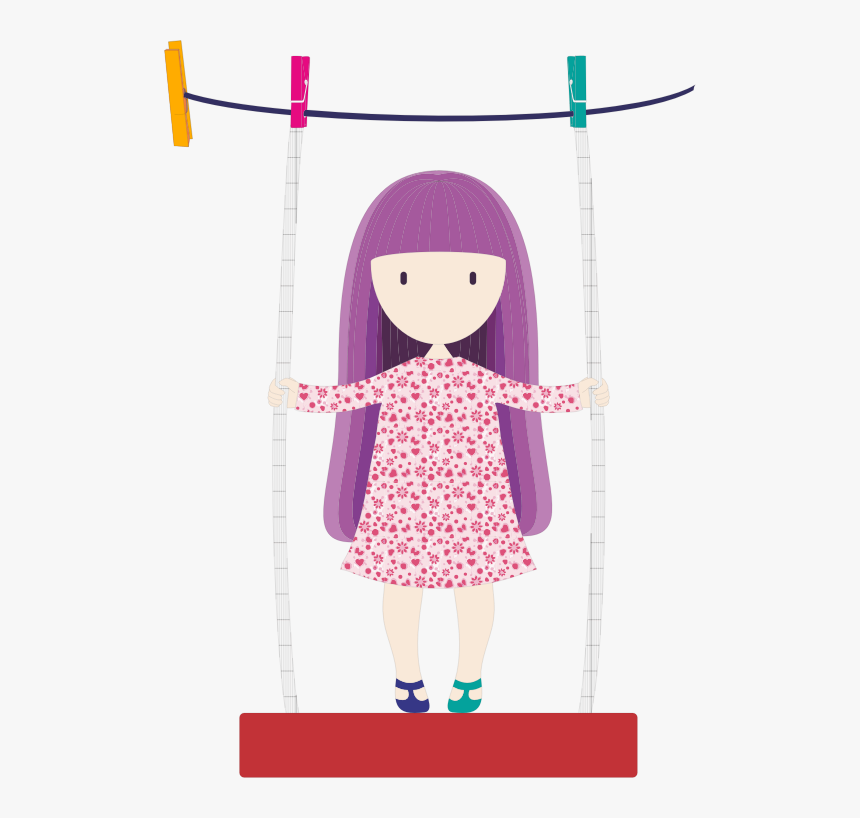 Girl Swinging On Clothesline - Portable Network Graphics, HD Png Download