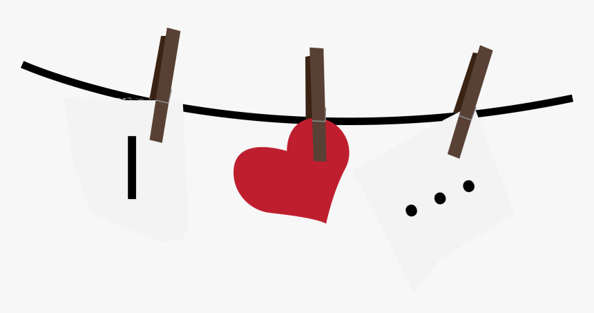 Heart On A Clothesline Clipart , Png Download - Clothesline Clipart Png, Transparent Png