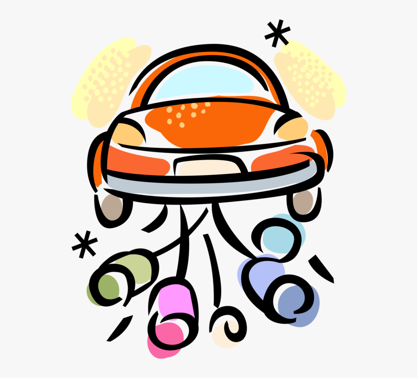 Vector Illustration Of Just Married Honeymoon Automobile, HD Png Download