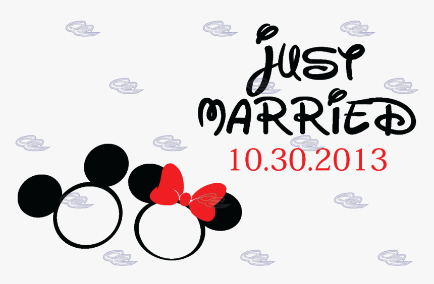 Just Married Mickey Minnie Mouse Wedding Engagement - Transparent Background Mickey Minnie Wedding Png, Png Download