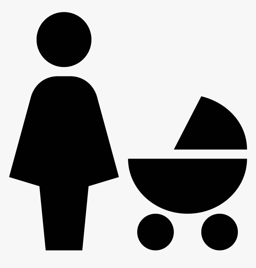 The Icon Shows A Mother Standing Next To Her Baby In - Baby And Mother Icon Png, Transparent Png