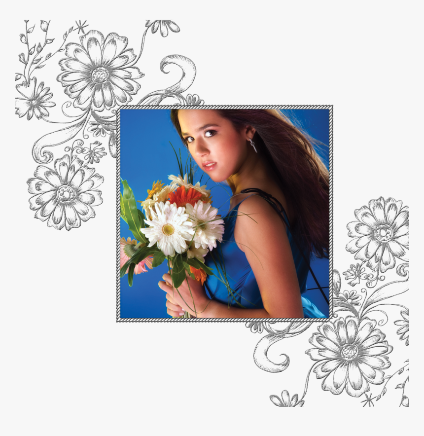 Flowers Drawing Decoration Png, Transparent Png