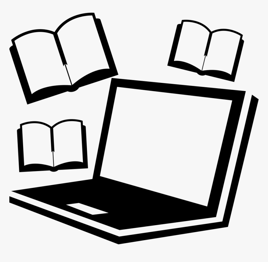 Computer And Books Studying Tools - Laptop And Books Icon, HD Png Download