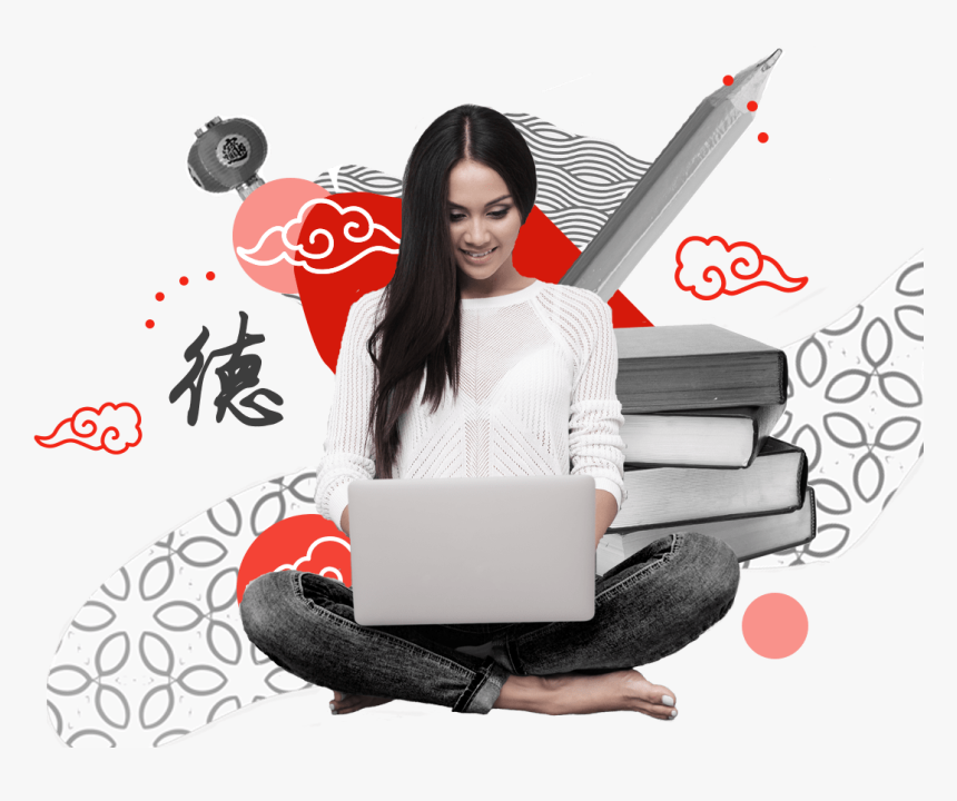 Creative Chinese Image - Chinese Girl In Office Png, Transparent Png