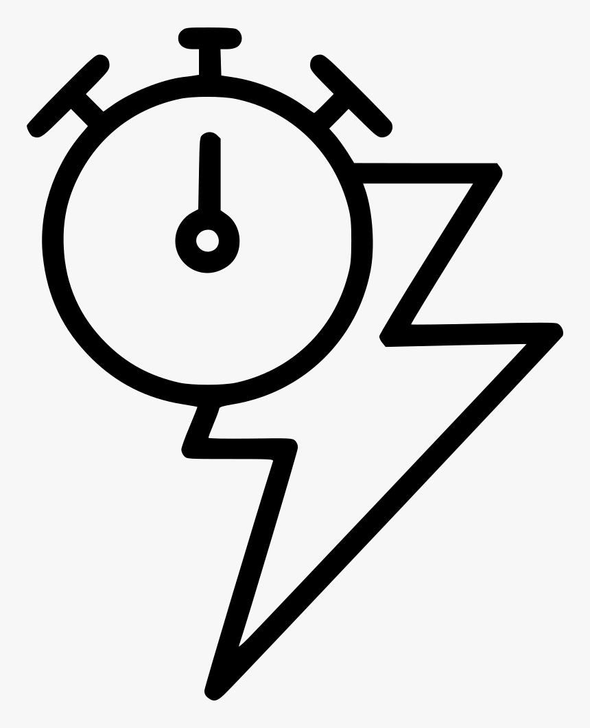 Speed Timer Lightening Bolt - Circle, HD Png Download