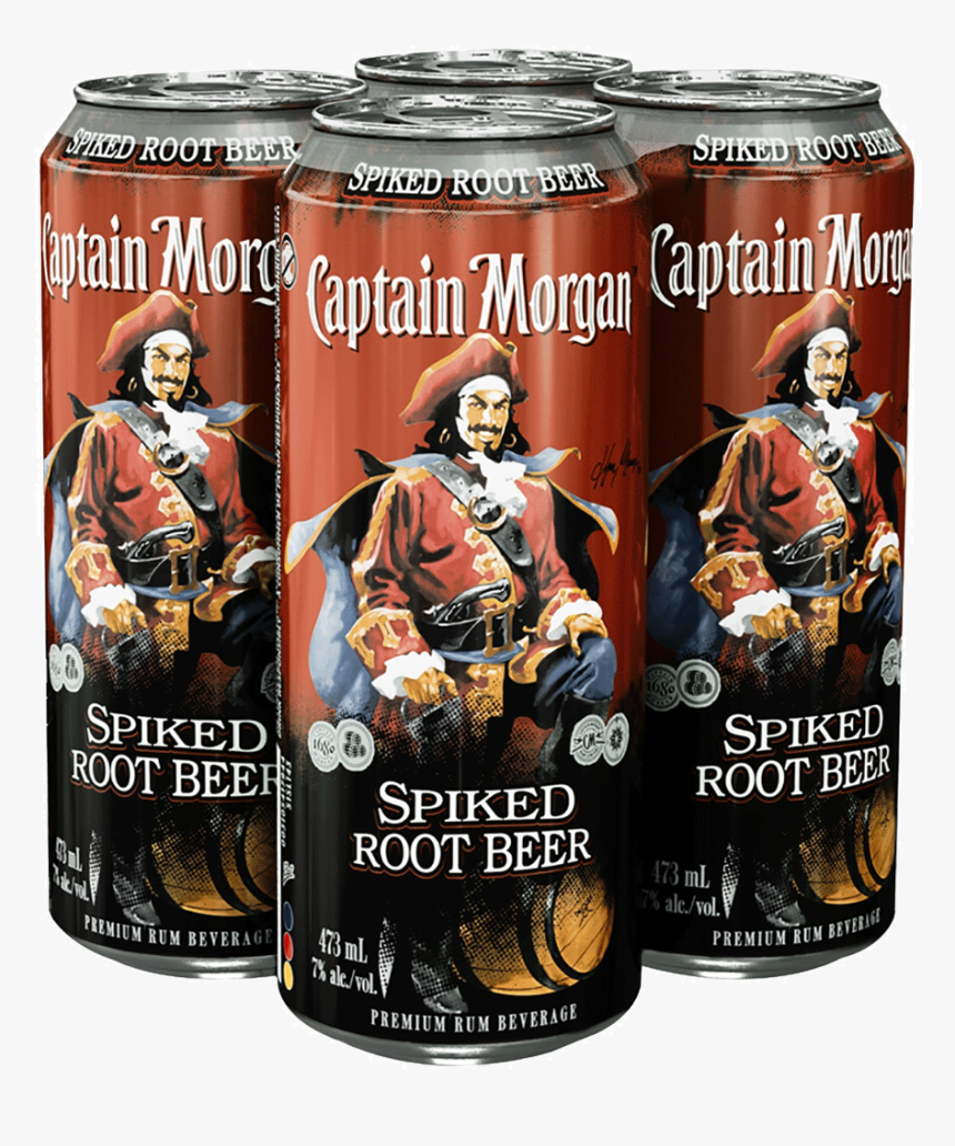 Captain Morgan Spiked Root Beer 4 X 473 Ml - Captain Morgan Root Beer, HD Png Download