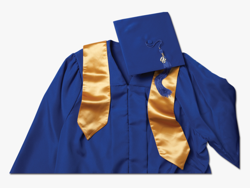 Transparent Cap And Gown Png - Blue And Gold Cap And Gown, Png Download