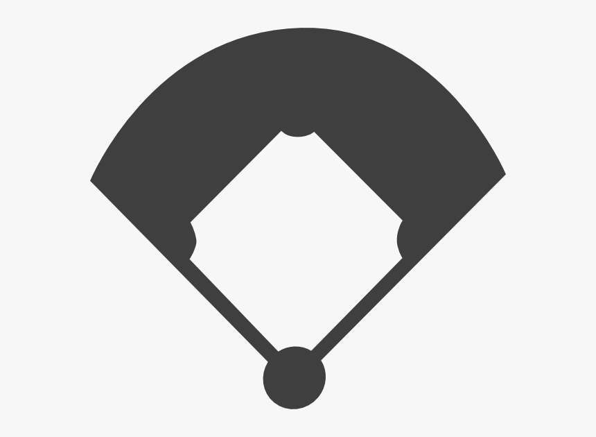 Baseball Field Clip Art - Black Baseball Diamond Clipart, HD Png Download