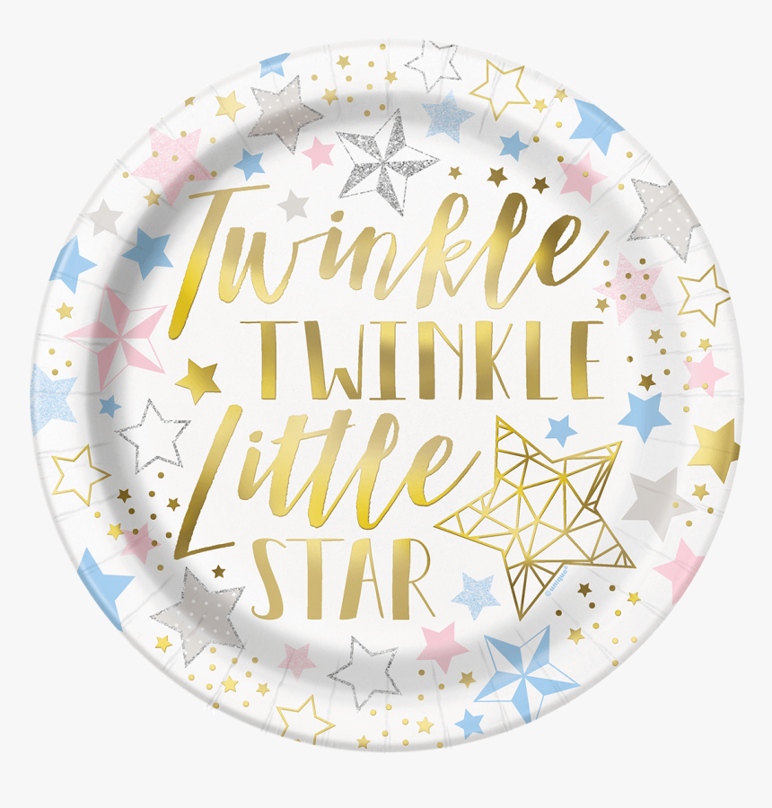 Twinkle Paper Plates Large - Twinkle Twinkle Little Star Plates And Cups, HD Png Download