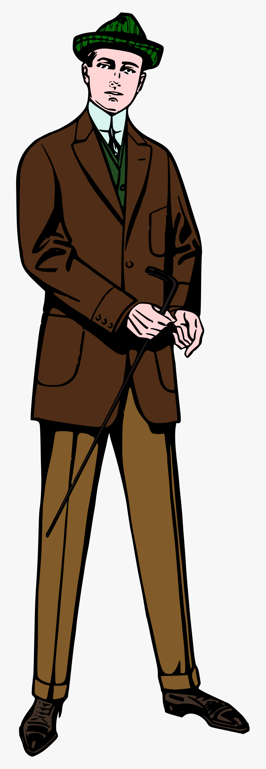Man In Brown/green Suit Clip Arts - Suit Man Cartoon Png, Transparent Png